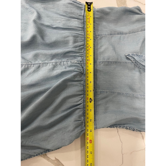 Aerie Knot Romper Blue Denim Chambray Womens Size L Beachy Coastal Resort - Picture 11 of 11